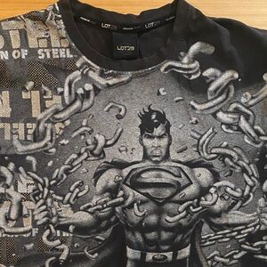 Lot29 Y2K Black Superman Chain Graphic Tee